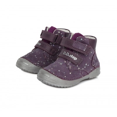 D.D. step dievčenská detská celokožená obuv A038-598B Lavender